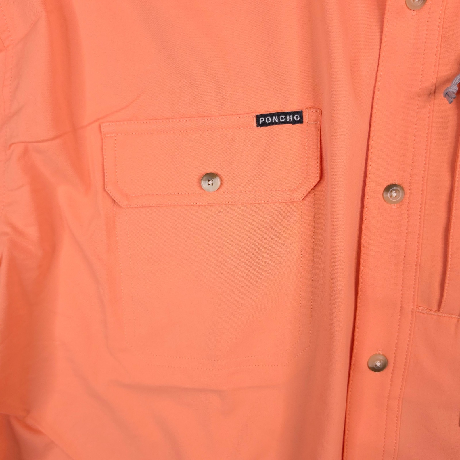 Poncho Outdoors Men Xl Regular Fit Weaver Fishing Shirt Peach Long Sleeve Nwt — image 5 of 8